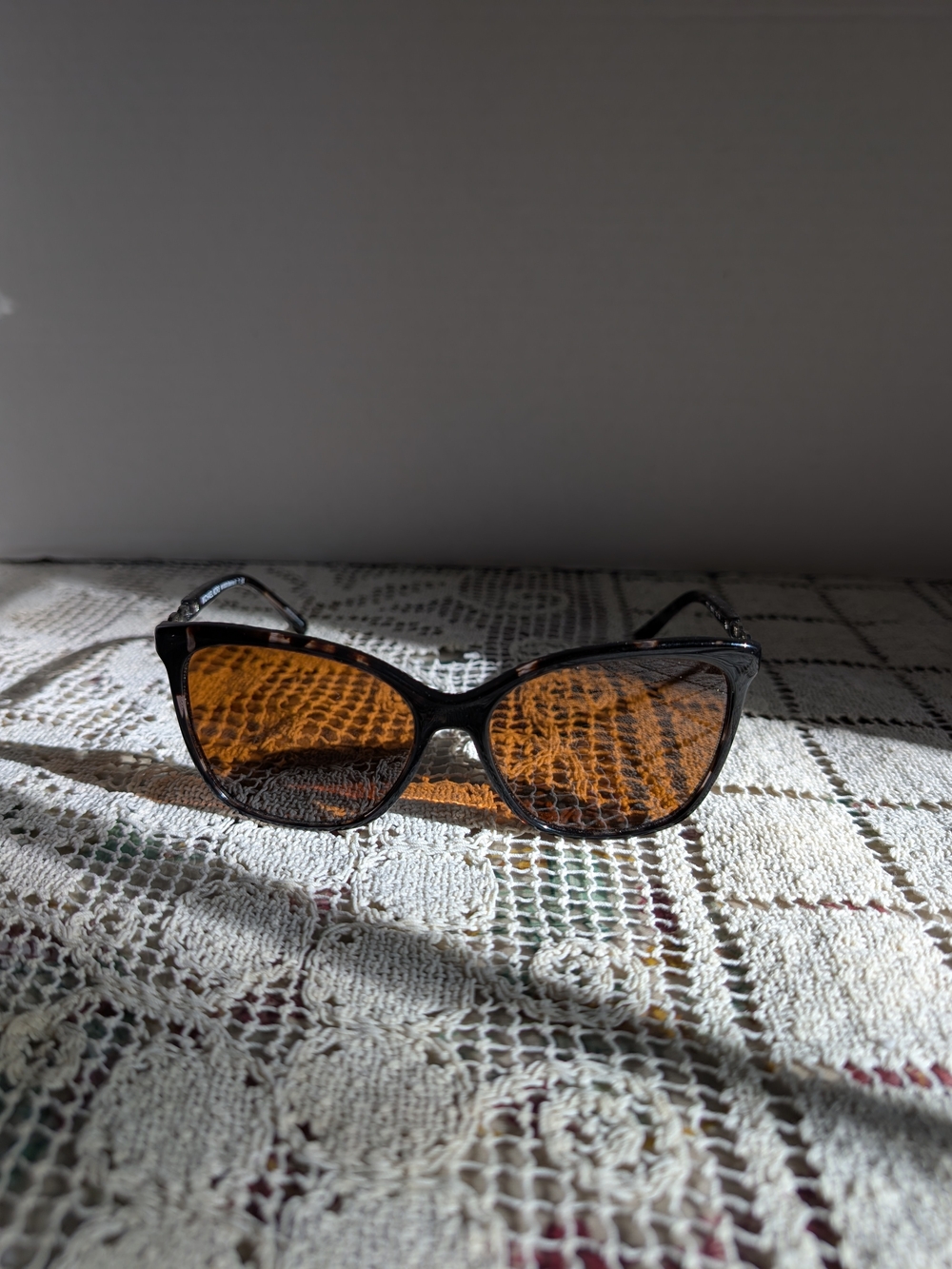 Michael Kors Tortoiseshell Chain-Link Temple Sunglasses